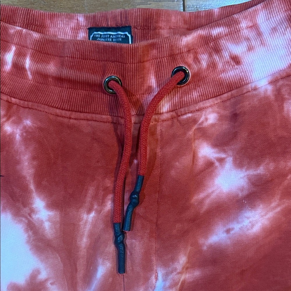 PRPS Sz M Burnt Red Tie-Dye Panther Graphic Shorts - Picture 3 of 11